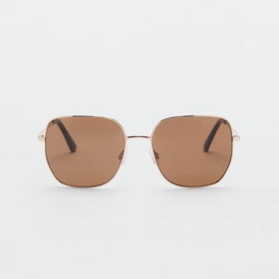 Square metallic frame sunglasses